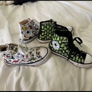 2 pair Converse High top Chuck Taylors